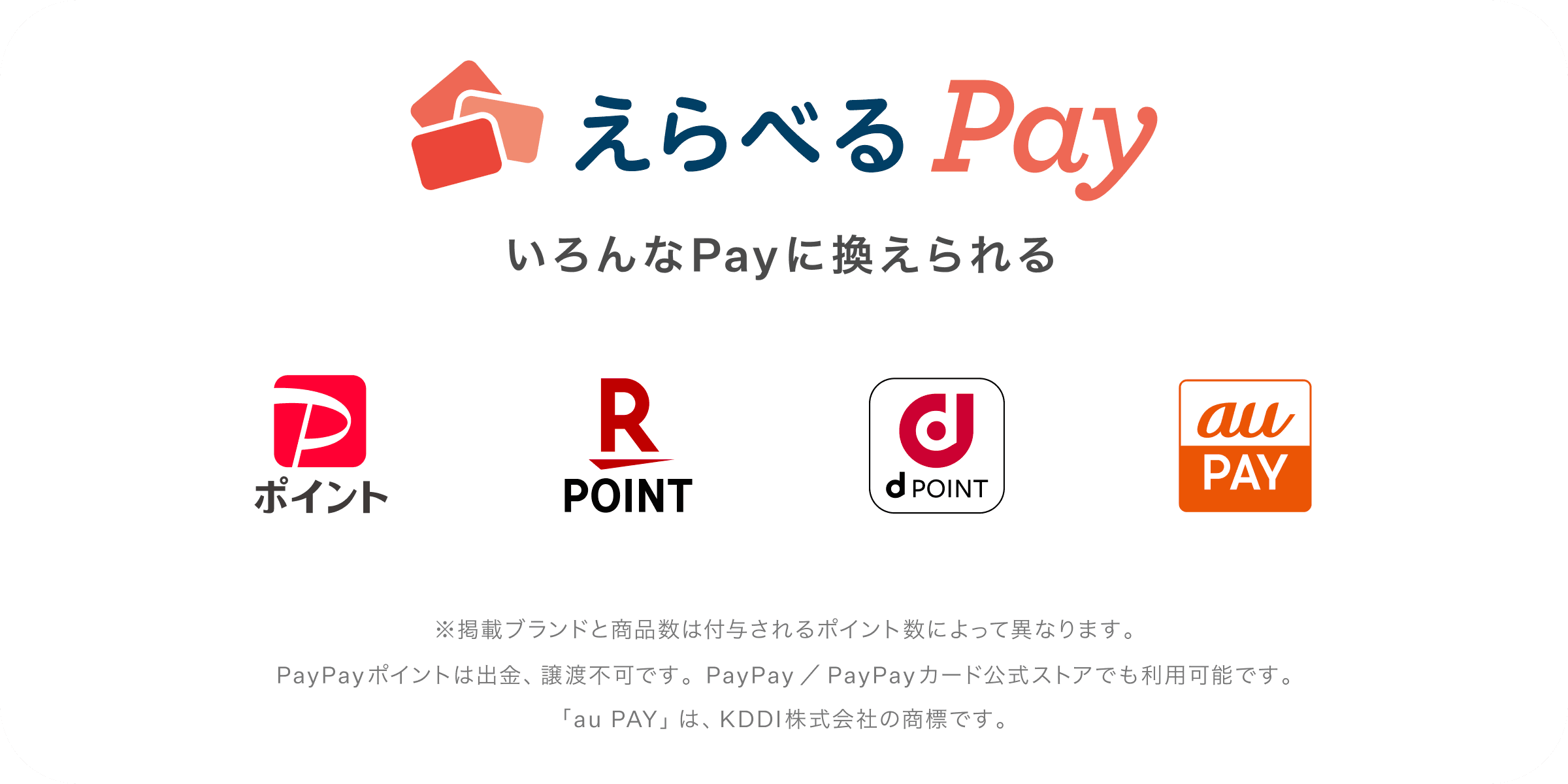 えらべるPayで交換できる提携ブランドの例